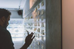 a person looking at a map