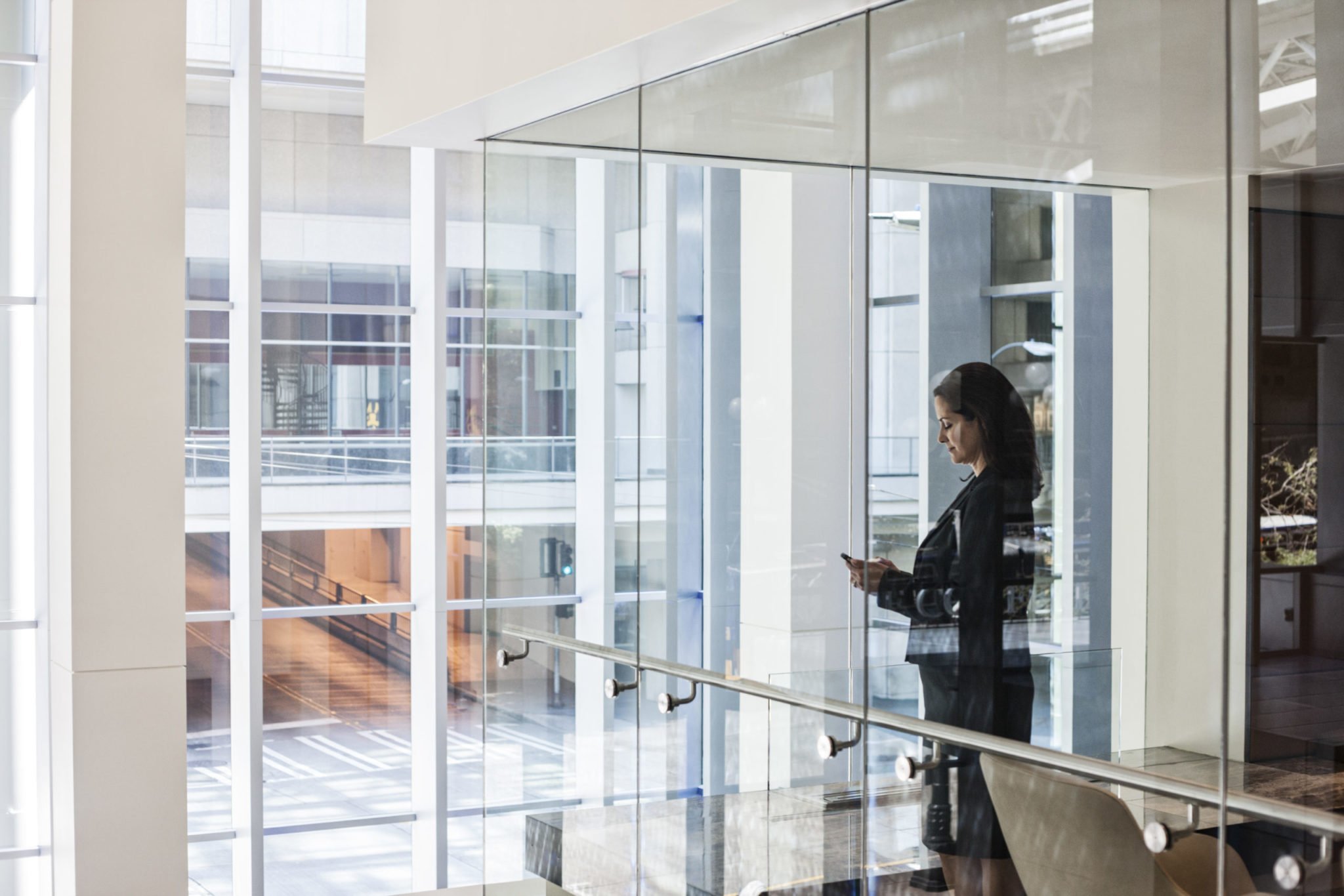 Businesswoman standing in a conference room