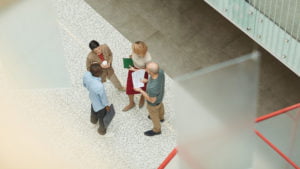 a group of people working on a project